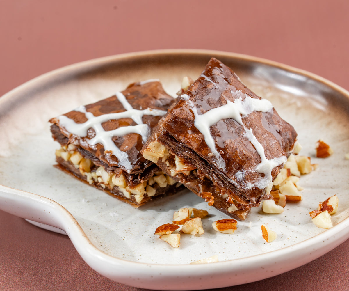 Chocolate dryfruit baklava